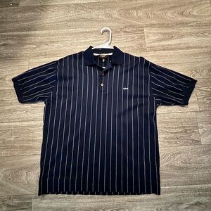 Navy Striped Polo Shirt